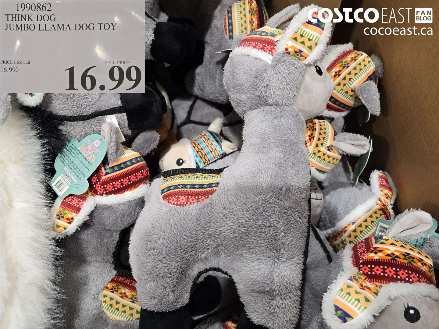 1990862 THINK DOG JUMBO LLAMA DOG TOY $16.99