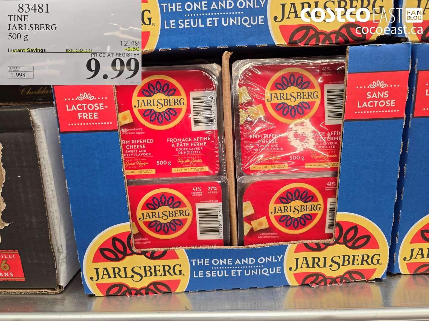 83481 TINE JARLSBERG 500G ($2.50 INSTANT SAVINGS EXPIRES ON 2025-12-21) $9.99