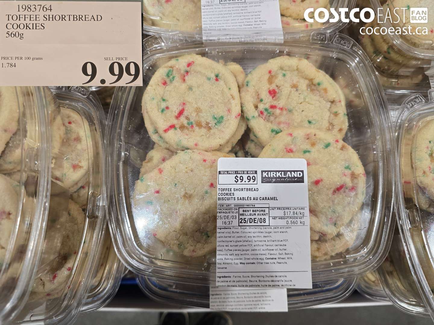 1983764 TOFFEE SHORTBREAD COOKIES 560 G $9.99