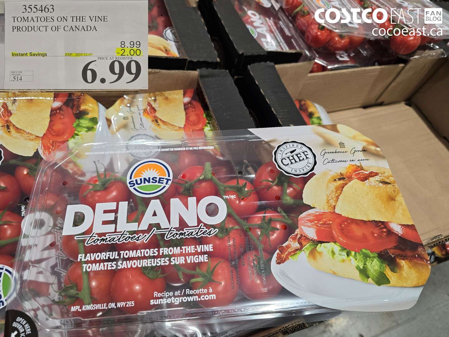355463 TOMATOES ON THE VINE PRODUCT OF CANADA ($2.00 INSTANT SAVINGS EXPIRES ON 2025-12-07) $6.99