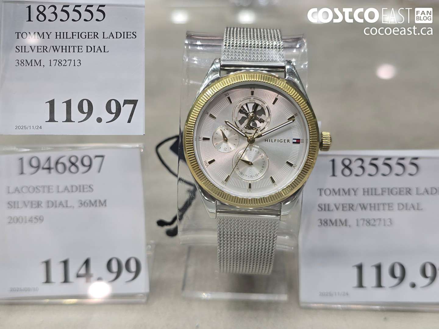 1835555 TOMMY HILFIGER LADIES SILVER/WHITE DIAL 38MM, 1782713 $119.97