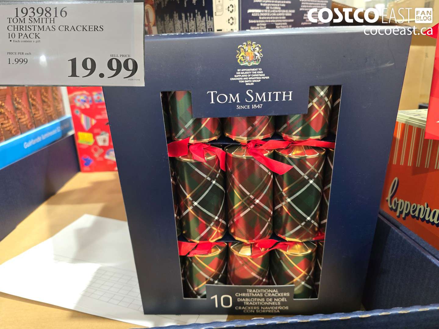 1939816 TOM SMITH CHRISTMAS CRACKERS 10 PACK $19.99