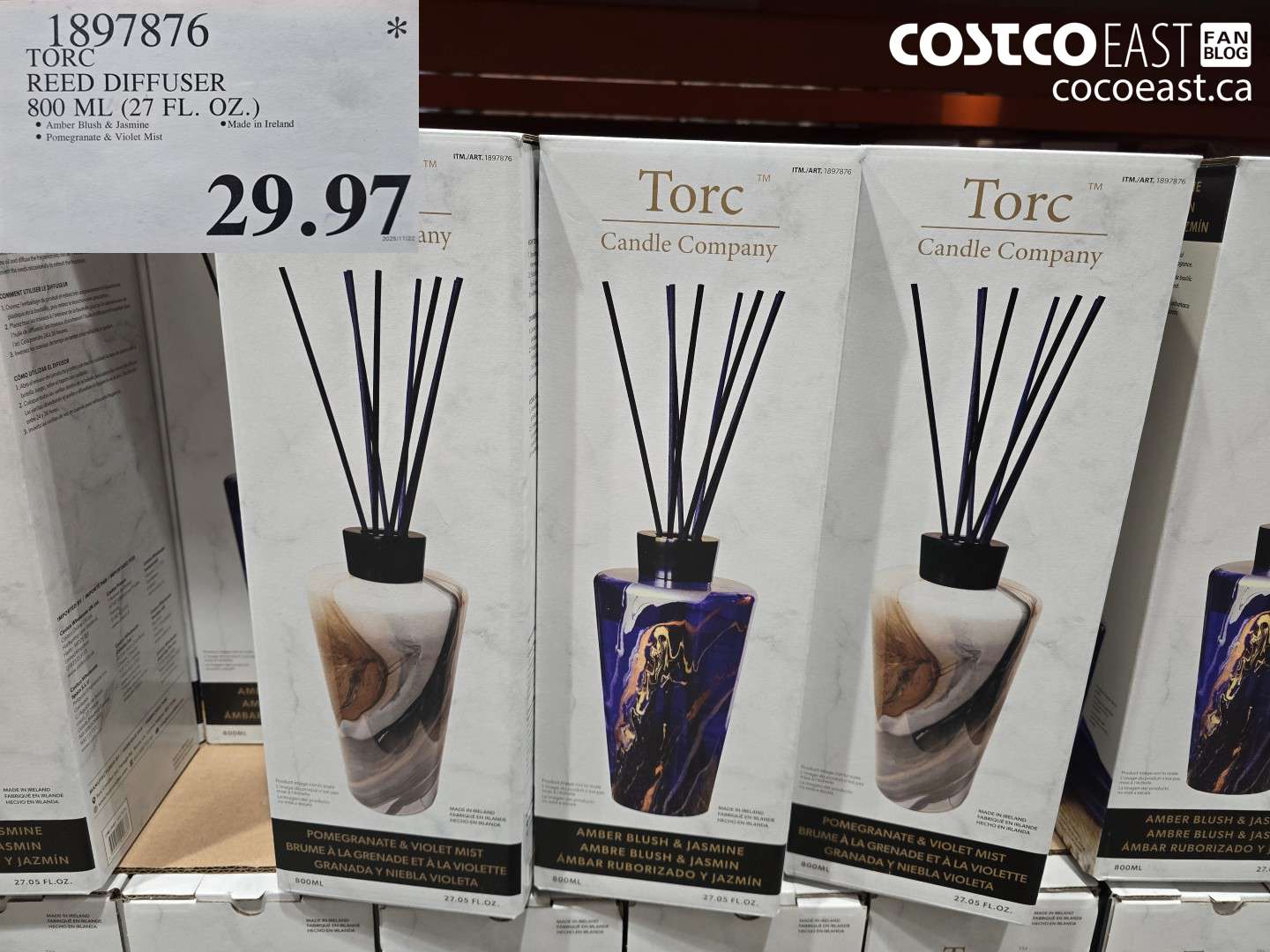 1897876 TORC REED DIFFUSER 800 ML (27 FL. OZ.) $29.97