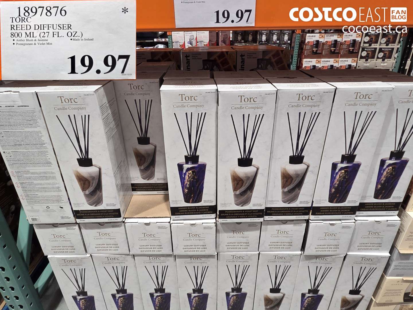 1897876 TORC REED DIFFUSER 800 ML (27 FL. OZ.) $19.97