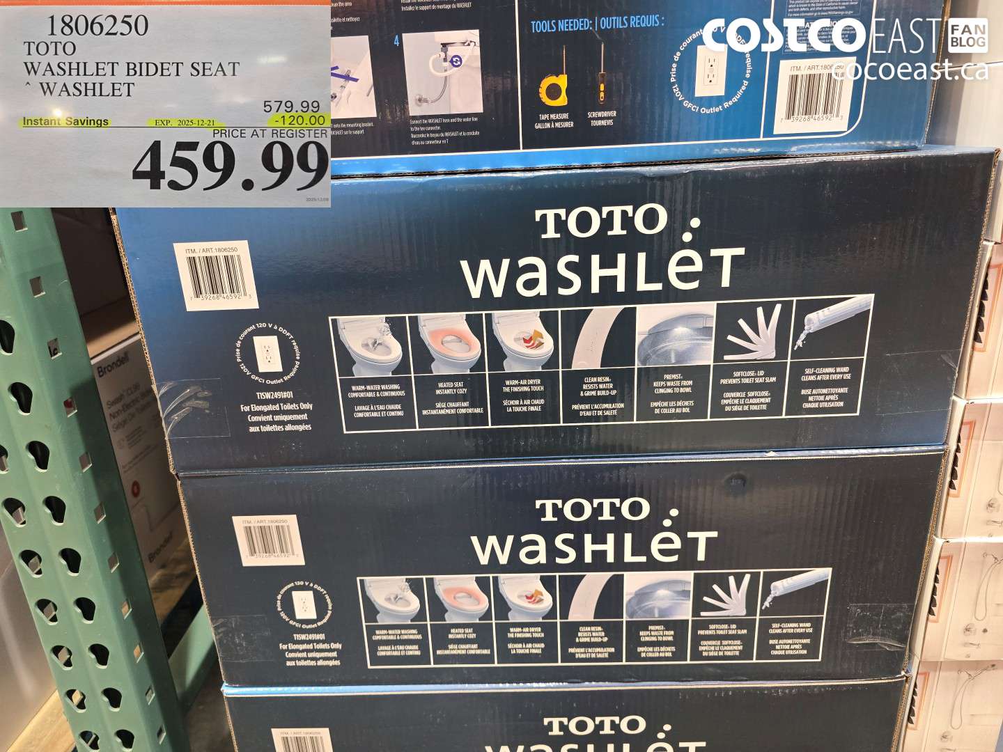 1806250 TOTO WASHLET BIDET SEAT WASHLET ($120.00 INSTANT SAVINGS EXPIRES ON 2025-12-21) $459.99