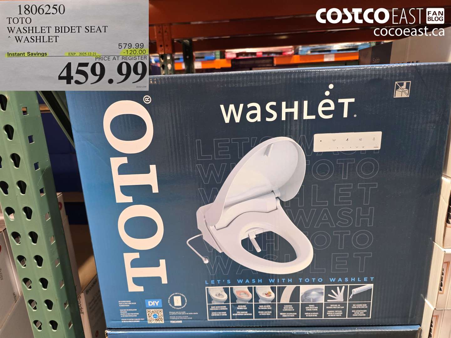 1806250 TOTO WASHLET BIDET SEAT WASHLET ($120.00 INSTANT SAVINGS EXPIRES ON 2025-12-21) $459.99