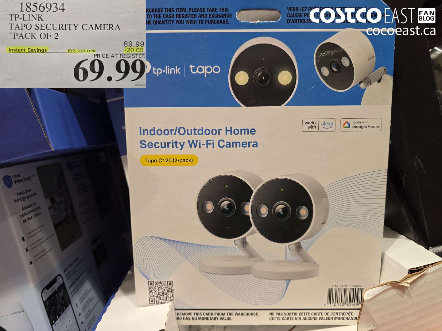 1856934 TP-LINK TAPO SECURITY CAMERA PACK OF 2 ($20.00 INSTANT SAVINGS EXPIRES ON 2025-12-28) $69.99