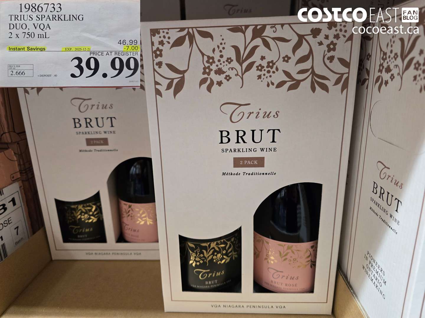 1986733 TRIUS SPARKLING DUO, VQA 2 X 750 ML ($7.00 INSTANT SAVINGS EXPIRES ON 2025-12-21) $39.99