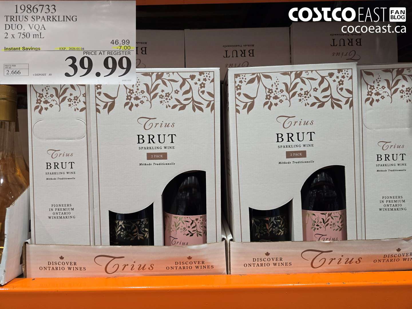1986733 TRIUS SPARKLING DUO, VQA 2 X 750 ML ($7.00 INSTANT SAVINGS EXPIRES ON 2026-01-04) $39.99