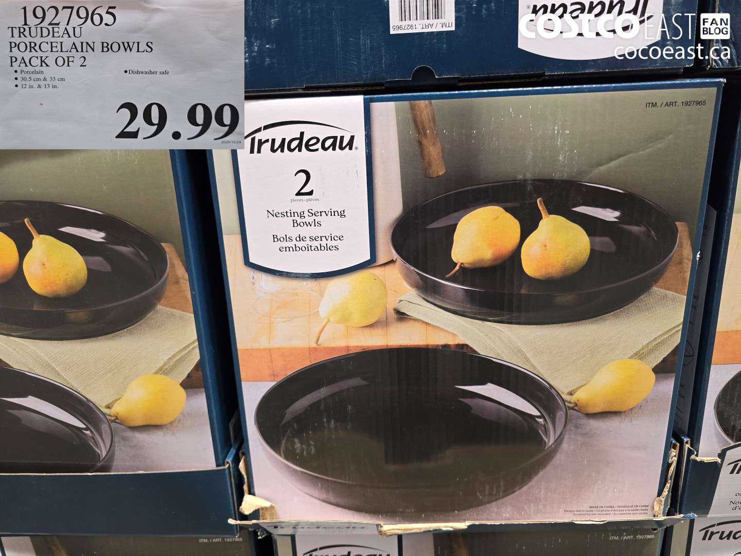 1927965 TRUDEAU PORCELAIN BOWLS PACK OF 2 $29.99