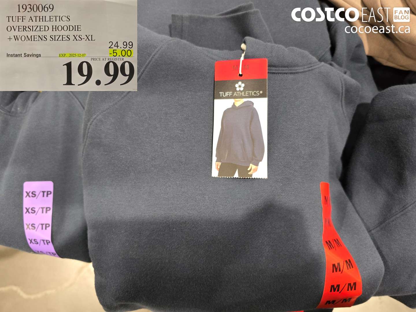 1930069 TUFF ATHLETICS OVERSIZED HOODIE + WOMENS SIZES XS-XL ($5.00 INSTANT SAVINGS EXPIRES ON 2025-12-07) $19.99