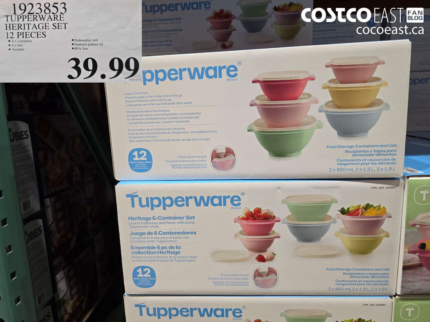 1923853 TUPPERWARE HERITAGE SET 12 PIECES $39.99