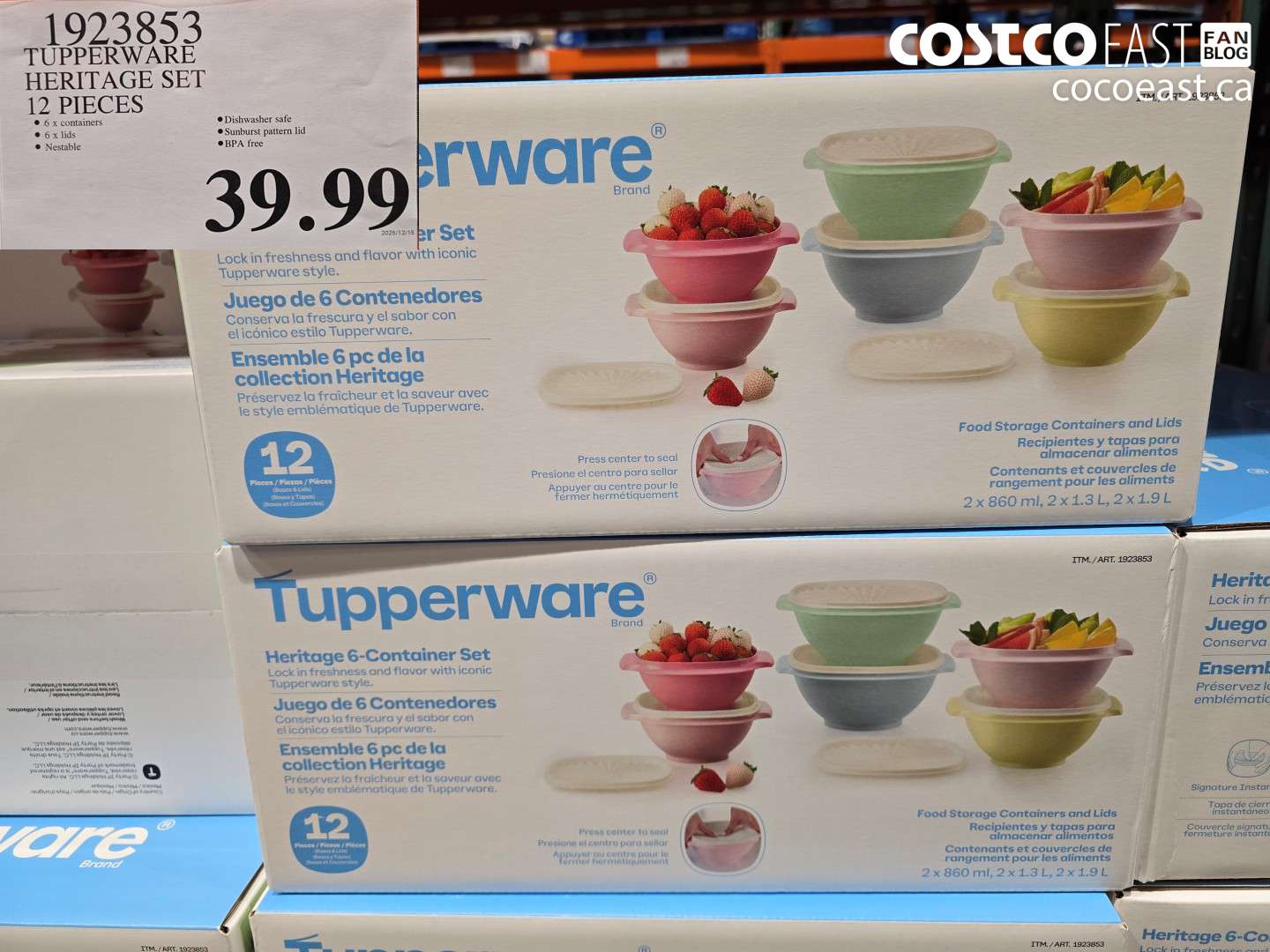 1923853 TUPPERWARE HERITAGE SET 12 PIECES $39.99