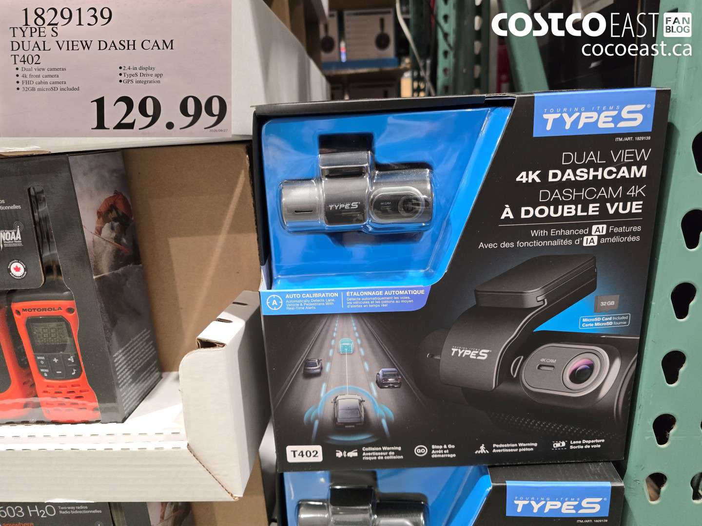 1829139 TYPE S DUAL VIEW DASH CAM T402 $129.99