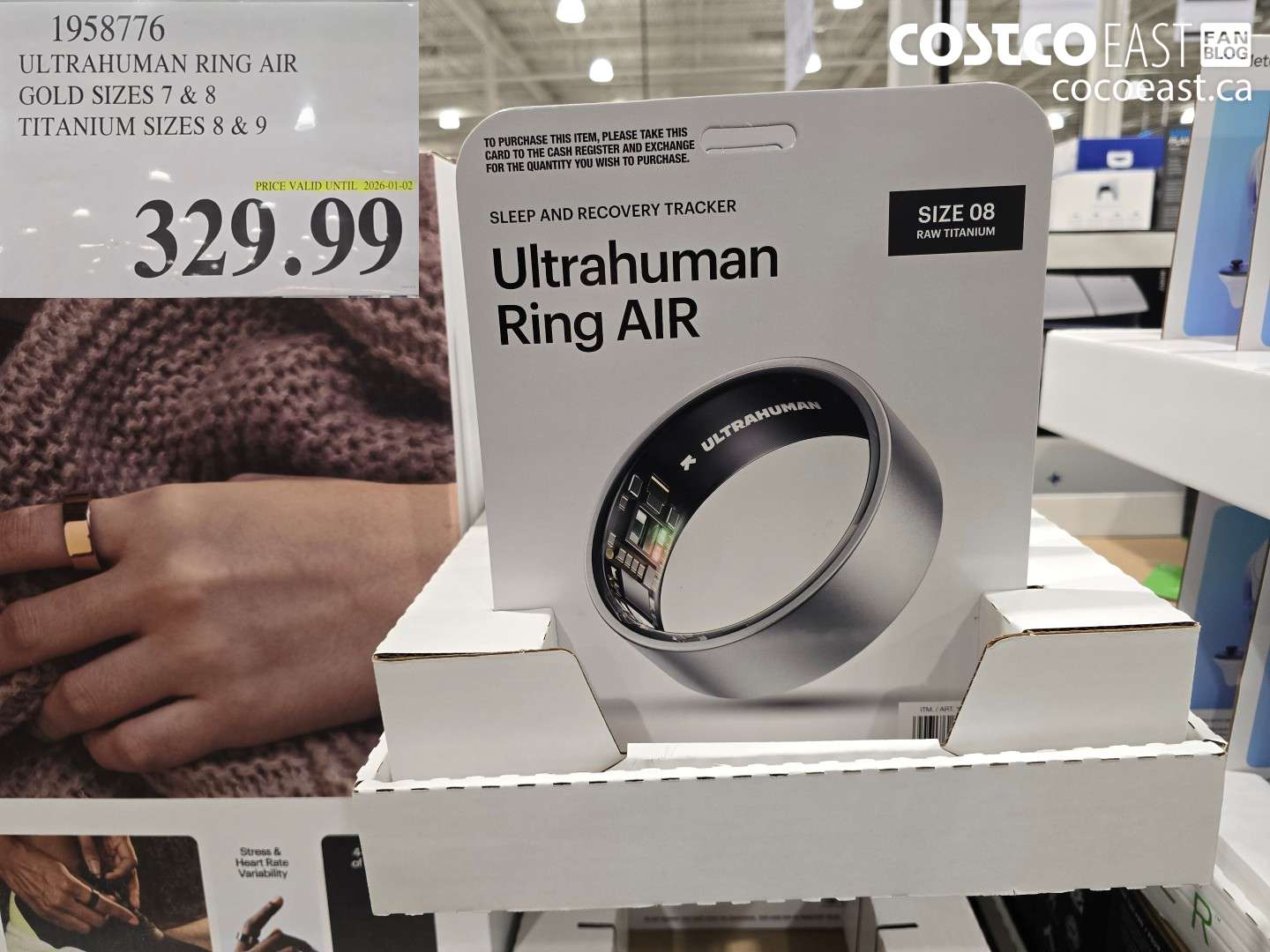 1958776 ULTRAHUMAN RING AIR GOLD SIZES 7 & 8 TITANIUM SIZES 8 & 9 $329.99