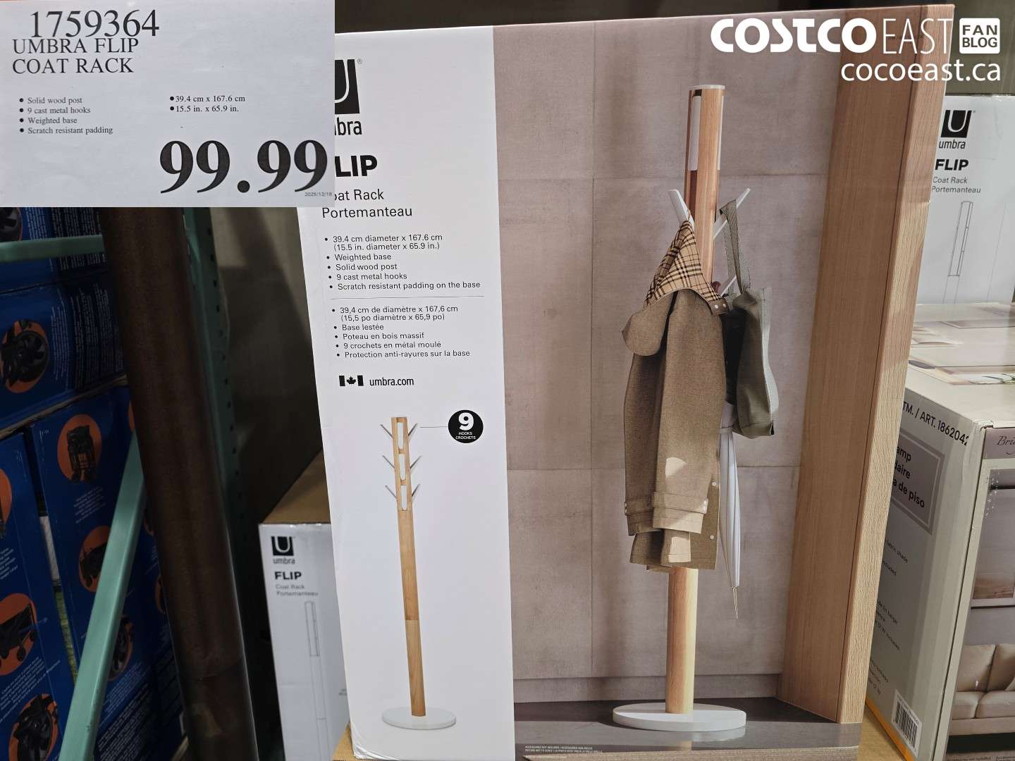 1759364 UMBRA FLIP COAT RACK $99.99