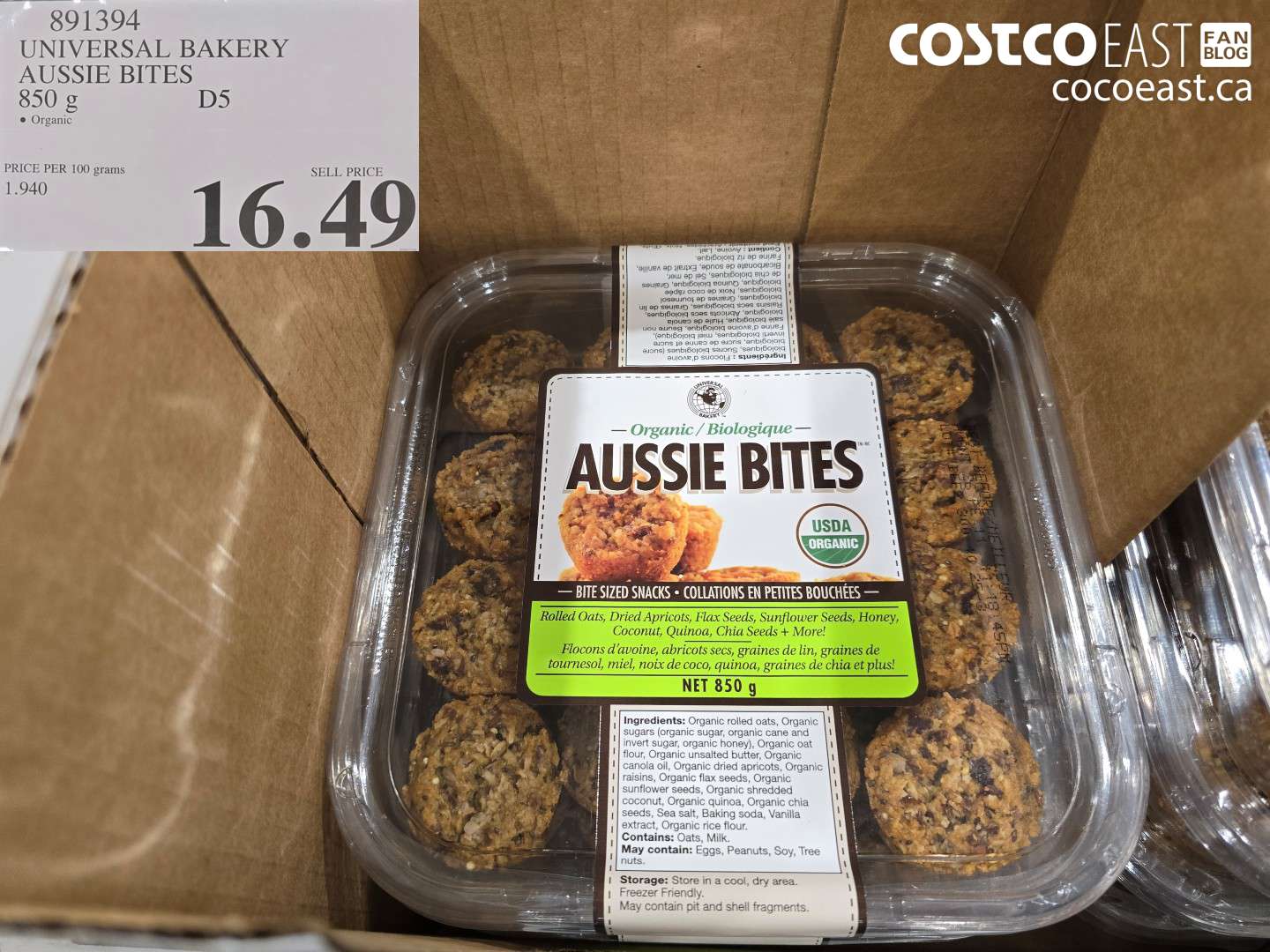 891394 UNIVERSAL BAKERY AUSSIE BITES 850 G $16.49