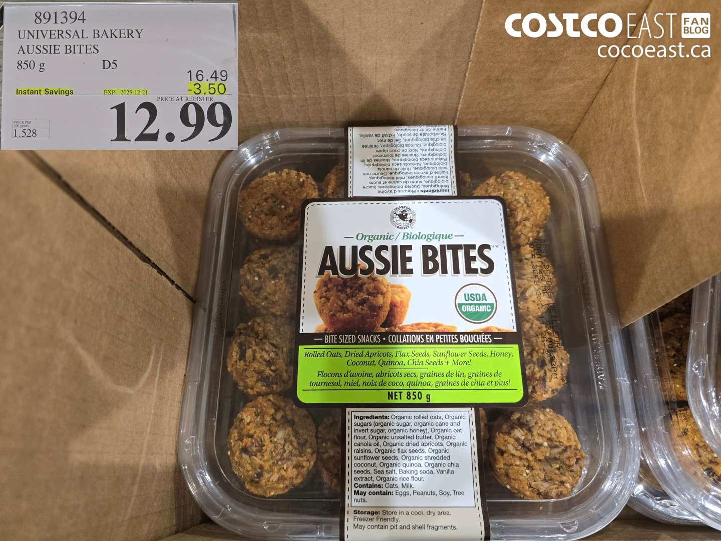 891394 UNIVERSAL BAKERY AUSSIE BITES 850 G ($3.50 INSTANT SAVINGS EXPIRES ON 2025-12-21) $12.99