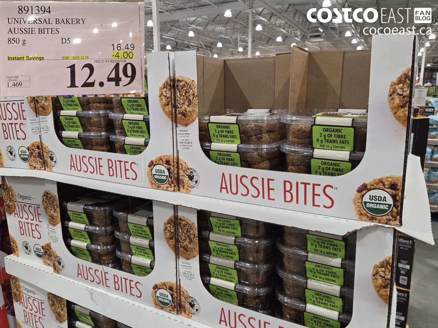 891394 UNIVERSAL BAKERY AUSSIE BITES 850 G ($4.00 INSTANT SAVINGS EXPIRES ON 2025-12-28) $12.49