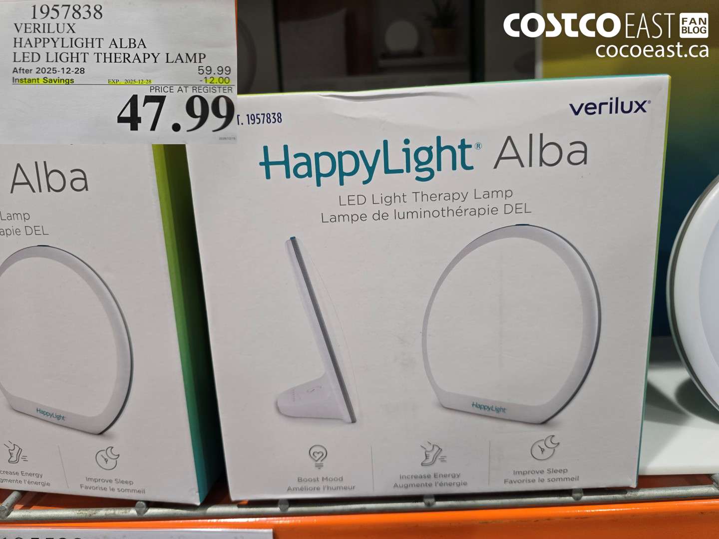1957838 VERILUX HAPPYLIGHT ALBA LED LIGHT THERAPY LAMP ($12.00 INSTANT SAVINGS EXPIRES ON 2025-12-28) $47.99