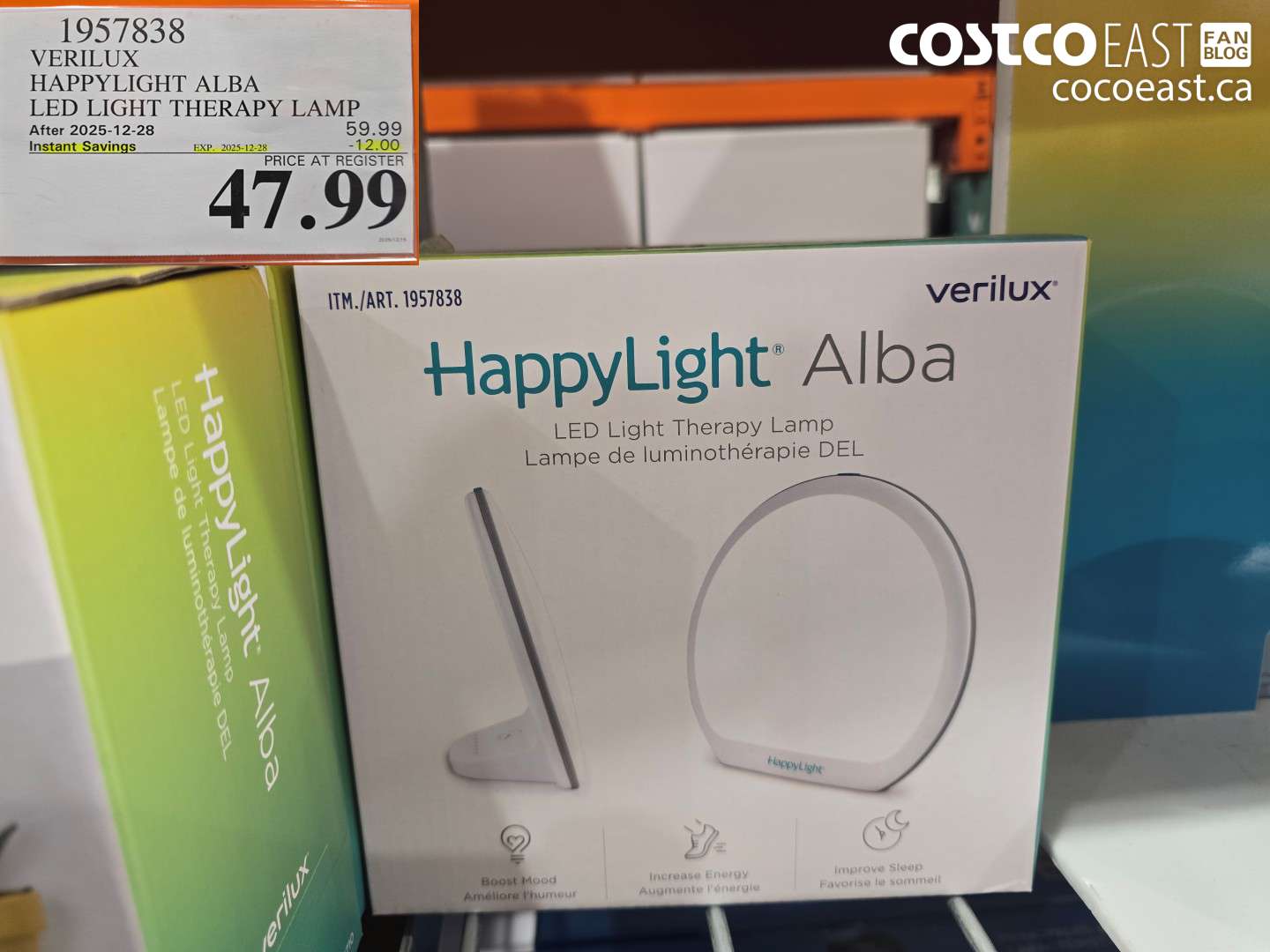 1957838 VERILUX HAPPYLIGHT ALBA LED LIGHT THERAPY LAMP ($12.00 INSTANT SAVINGS EXPIRES ON 2025-12-28) $47.99