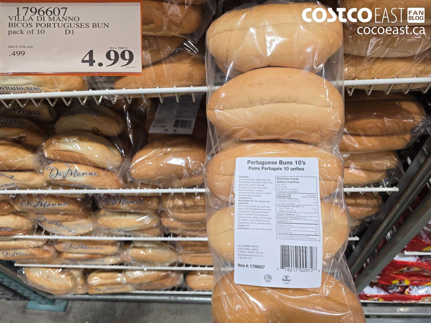 1796607 VILLA DI MANNO BICOS PORTUGUSES BUN PACK OF 10 $4.99