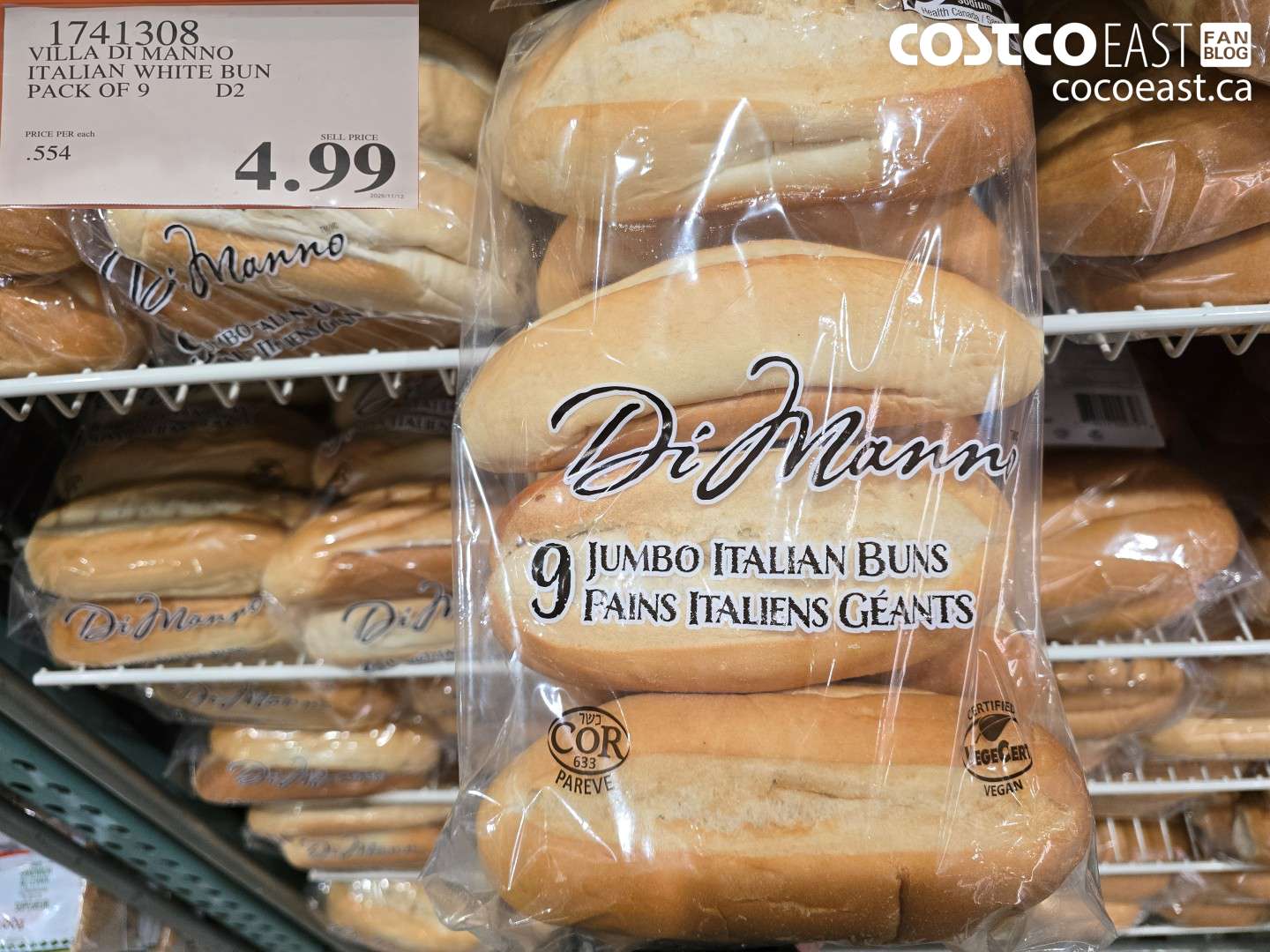 1741308 VILLA DI MANNO ITALIAN WHITE BUN pack of 9 $4.99