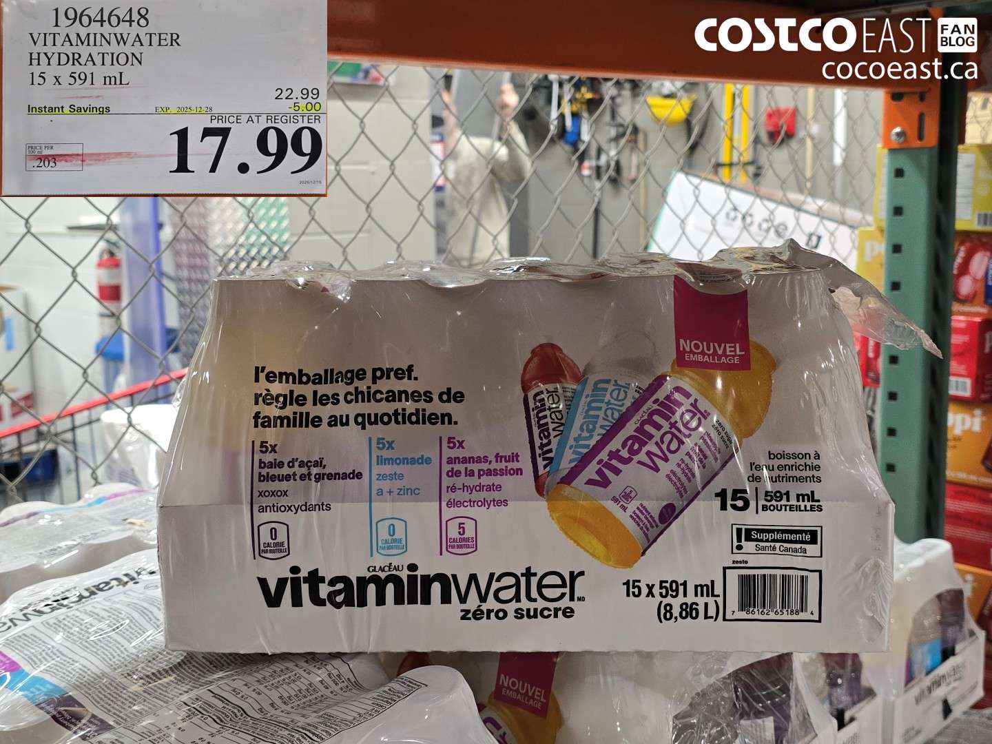1964648 VITAMINWATER ZERO SUGAR VARIETY 15 x 591 mL ($5.00 INSTANT SAVINGS EXPIRES ON 2025-12-28) $17.99