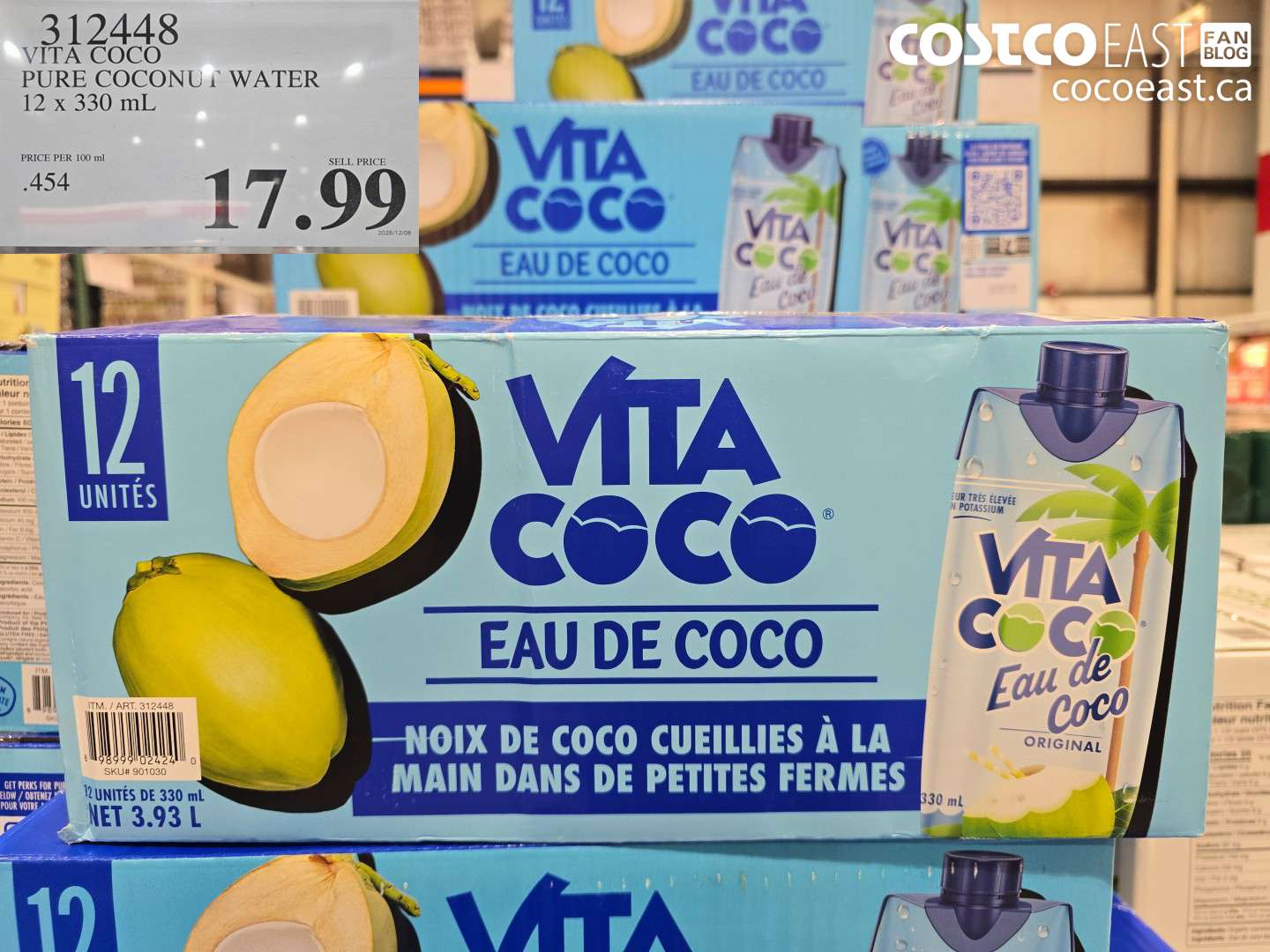 312448 VITA COCO COCONUT WATER 12 X 330 ML $17.99