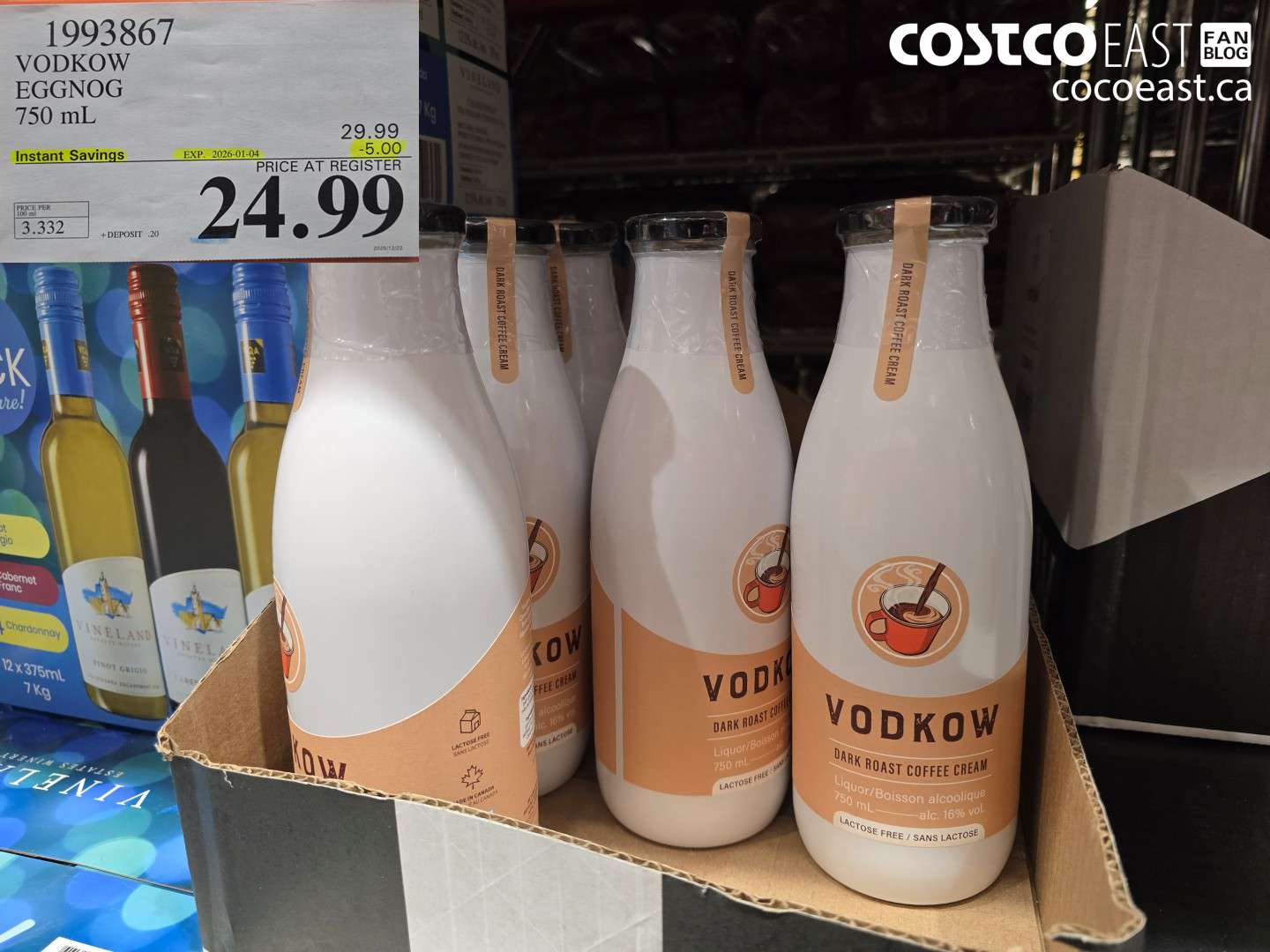 1993867 VODKOW EGGNOG 750 mL ($5.0 INSTANT SAVINGS EXPIRES ON 2026-01-04) $24.99