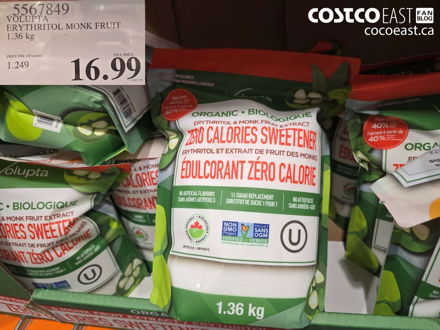 5567849 VOLUPTA ERYTHRITOL MONK FRUIT 1.36 kg $16.99
