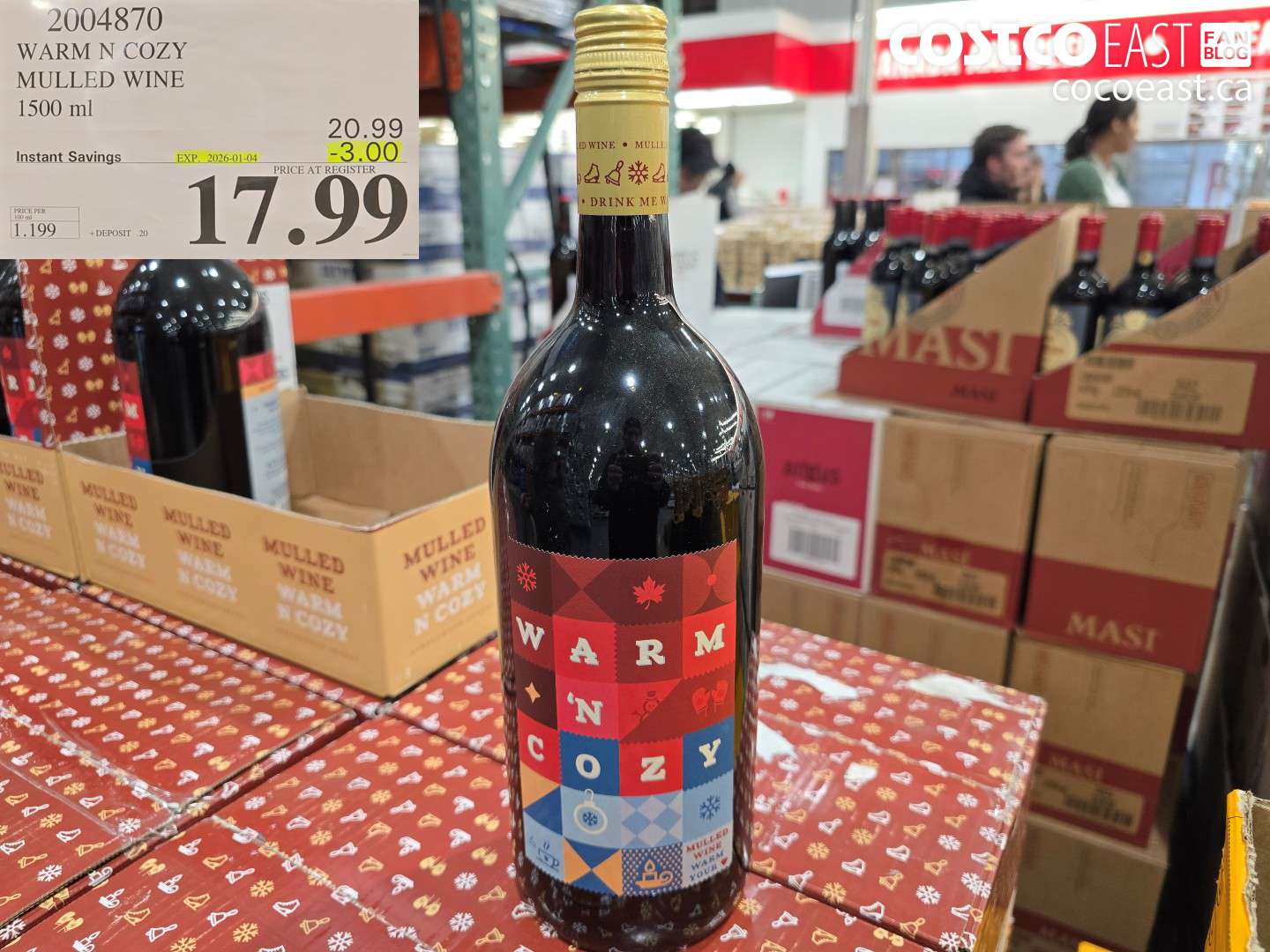 2004870 WARM N COZY MULLED WINE 1500 m ($3.00 INSTANT SAVINGS EXPIRES ON 2026-01-04) $17.99