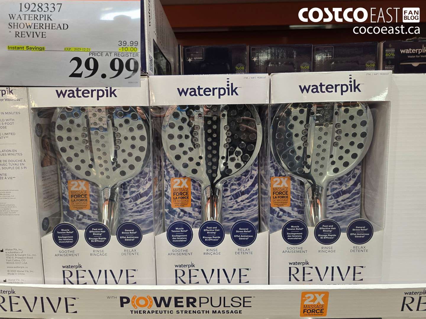 1928337 WATERPIK SHOWERHEAD REVIVE ($10.00 INSTANT SAVINGS EXPIRES ON 2025-12-21) $29.99