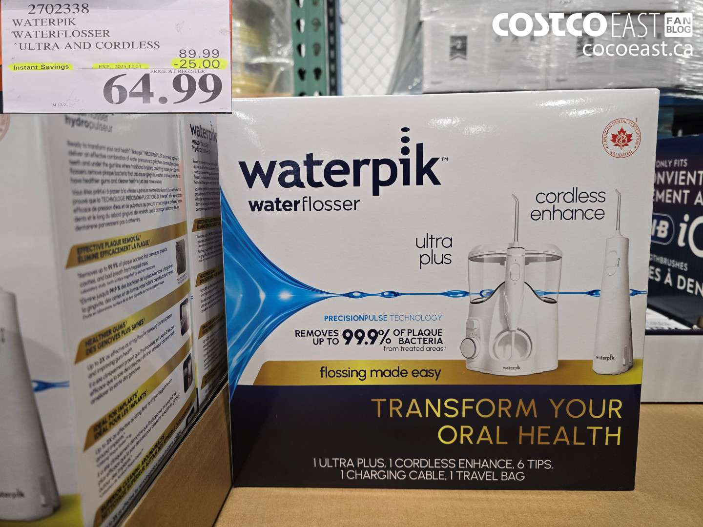 2702338 WATERPIK WATERFLOSSER ‘ULTRA AND CORDLESS ($25.00 INSTANT SAVINGS EXPIRES ON 2025-12-21) $64.99