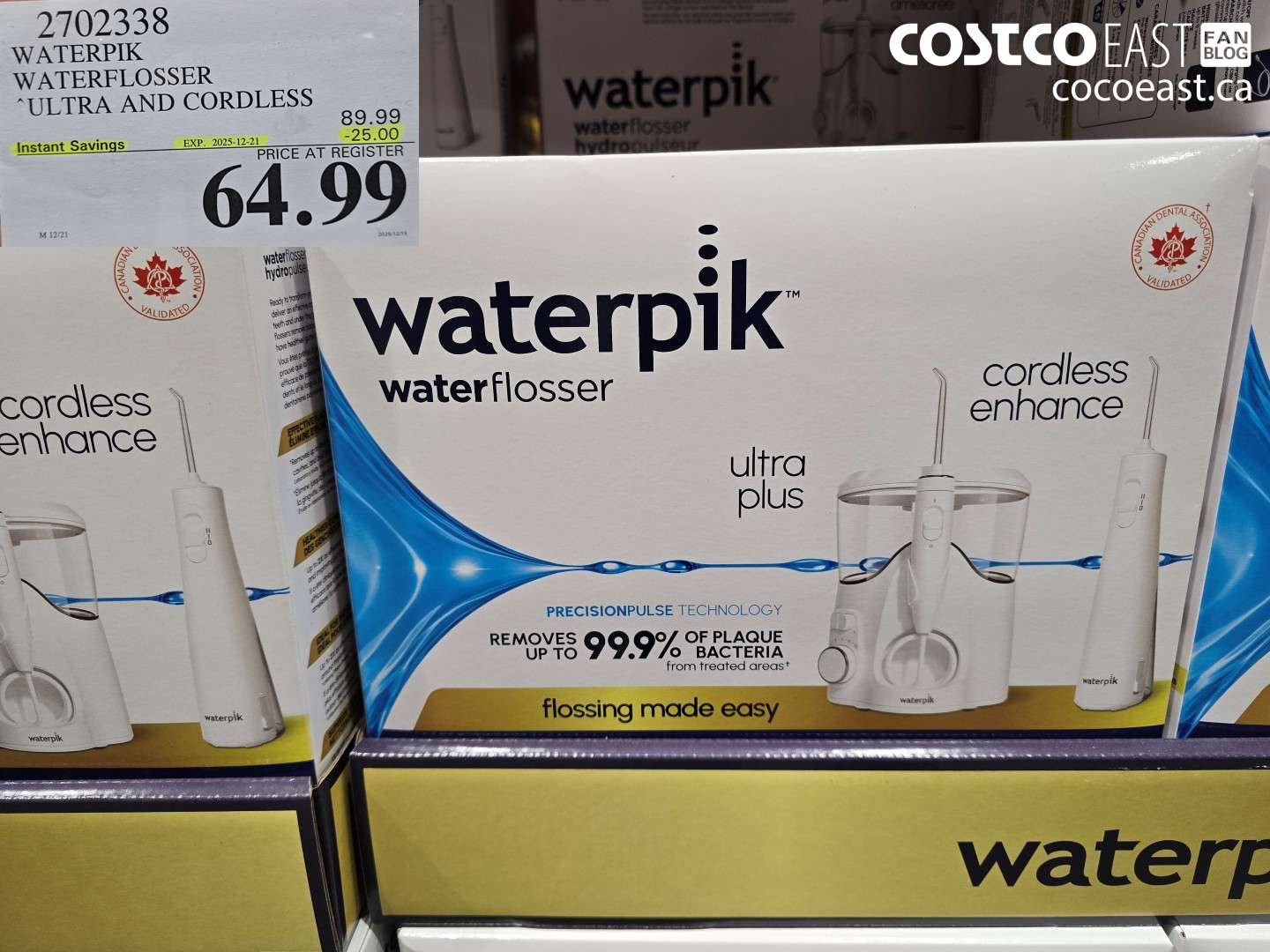 2702338 WATERPIK WATERFLOSSER ‘ULTRA AND CORDLESS ($25.00 INSTANT SAVINGS EXPIRES ON 2025-12-21) $64.99