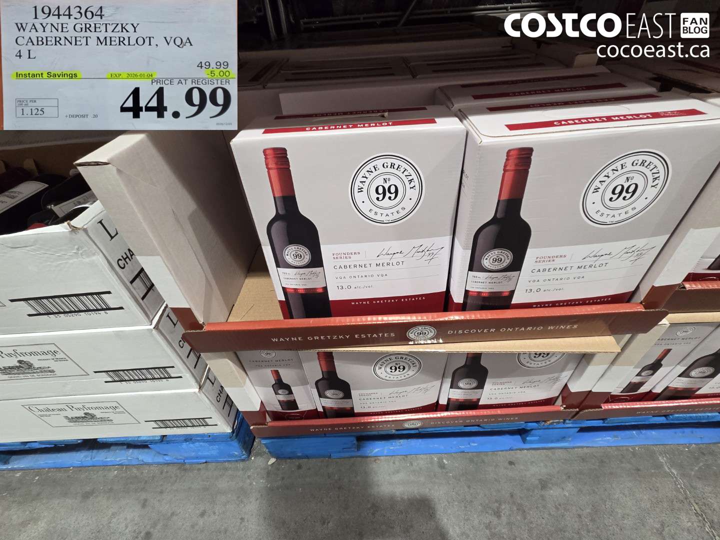 1944364 WAYNE GRETZKY CABERNET MERLOT, VQA 4L ($5.00 INSTANT SAVINGS EXPIRES ON 2026-01-04) $44.99