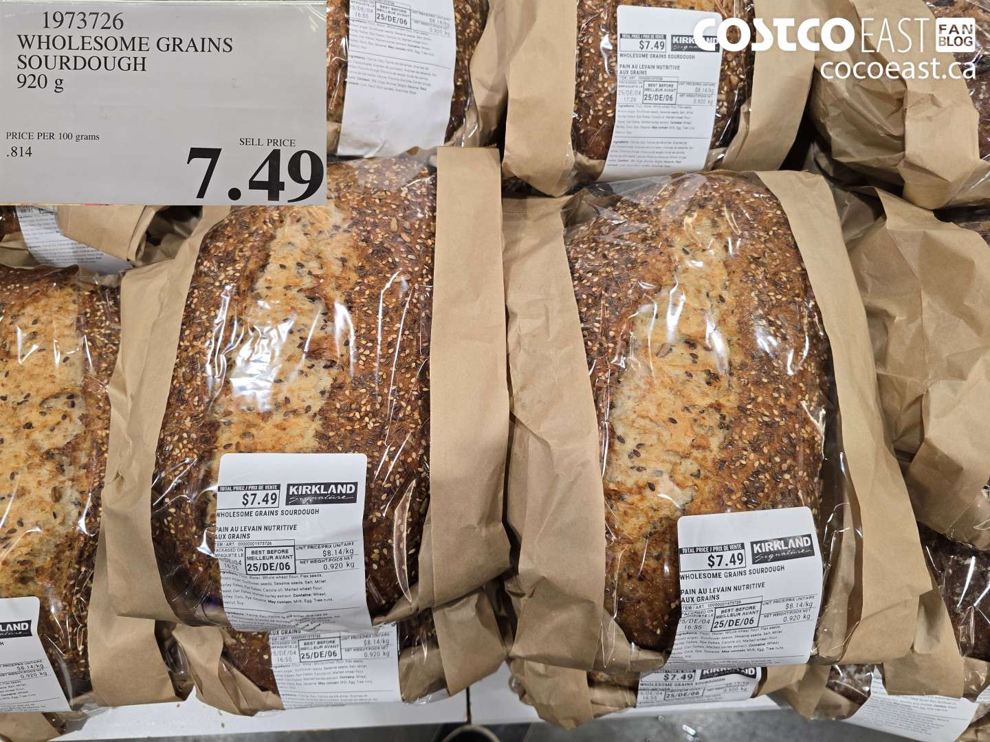 1973726 WHOLESOME GRAINS SOURDOUGH 920 G $7.49