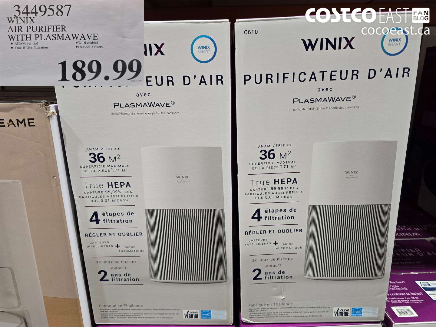 3449587 WINIX AIR PURIFIER WITH PLASMAWAVE $189.99