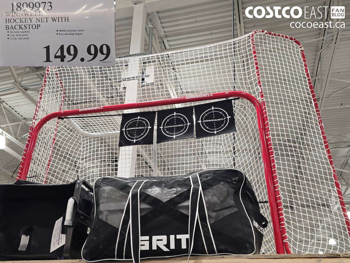 1899973 WINNWELL HOCKEY NET WITH BACKSTOP $149.99