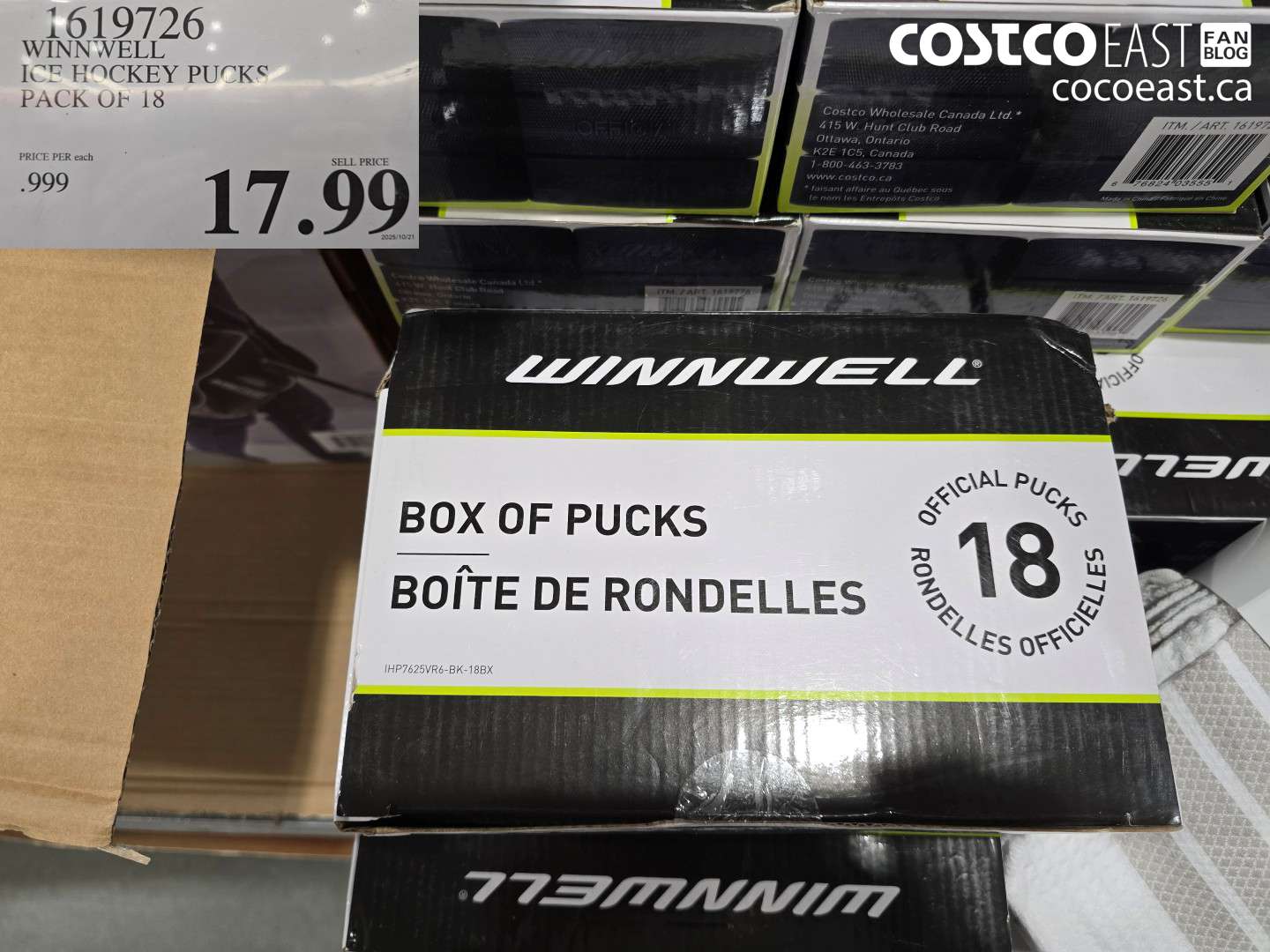1619726 WINNWELL ICE HOCKEY PUCKS PACK OF 18 $17.99