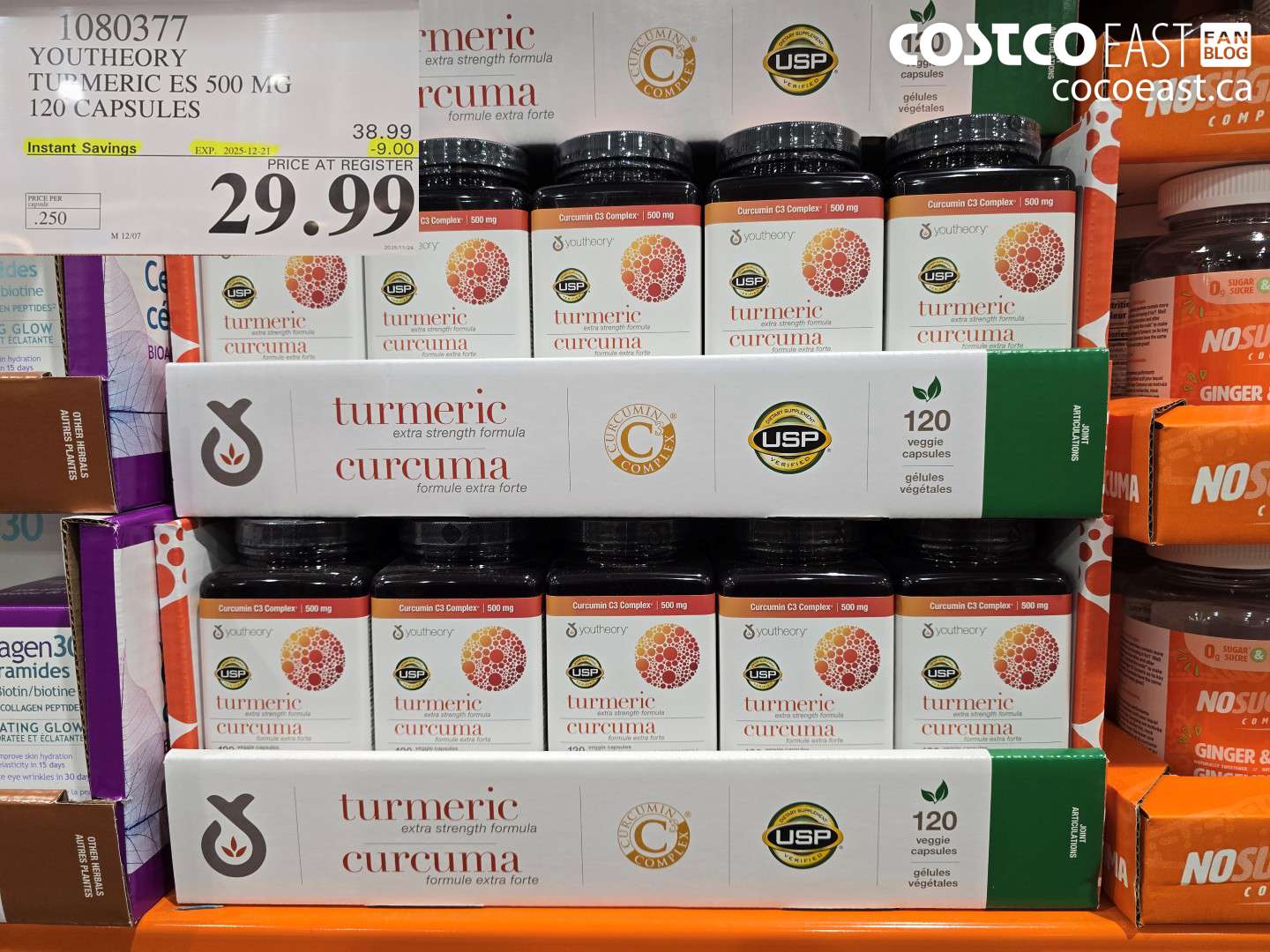 1080377 YOUTHEORY TUMERIC ES 120 VEGGIE CAPSULES ($9.00 INSTANT SAVINGS EXPIRES ON 2025-12-21) $29.99