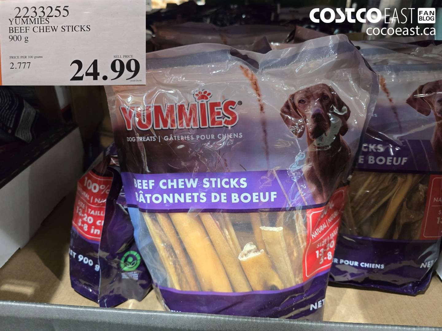 2233255 YUMMIES BEEF CHEW STICKS 900 g $24.99