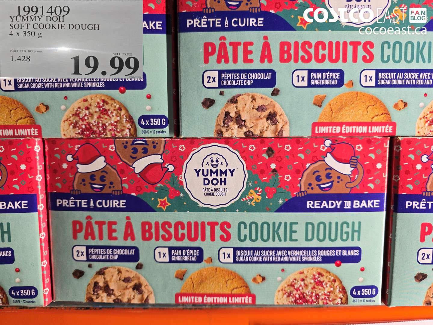 1991409 YUMMY DOH SOFT COOKIE DOUGH 4 x 350 g $19.99