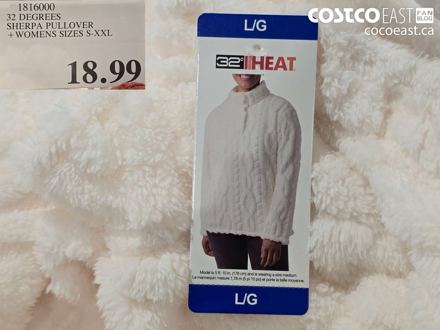 1816000 32 DEGREES SHERPA PULLOVER + LADIES SIZES S-XXL $18.99