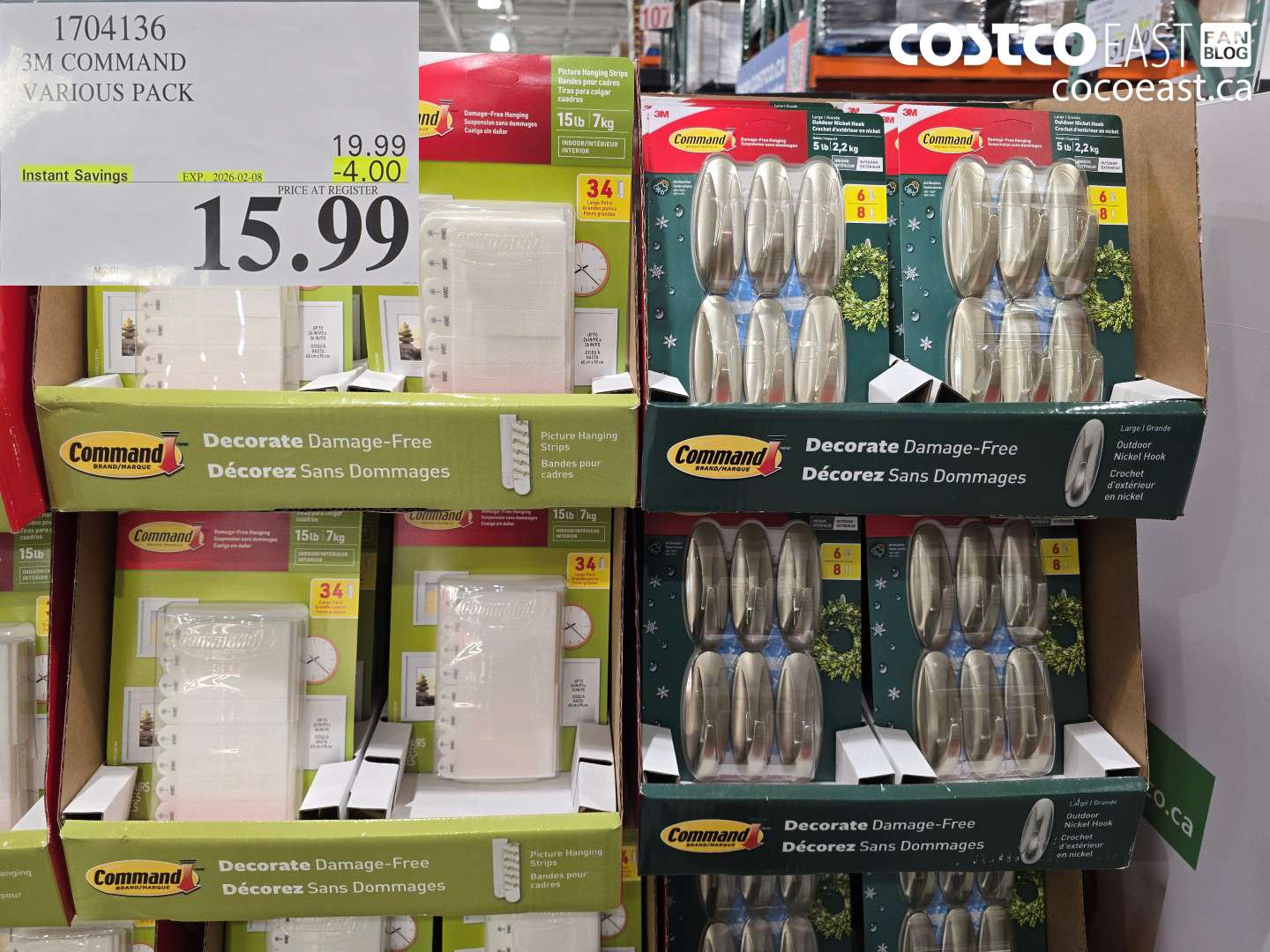 1704136 3M COMMAND VARIOUS PACK ($4.00 INSTANT SAVINGS EXPIRES ON 2026-02-08) $15.99