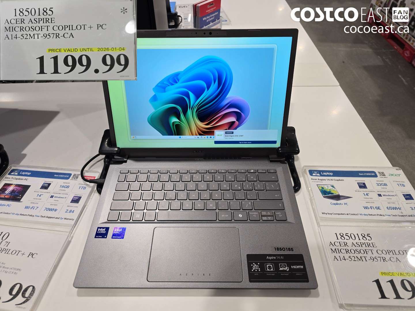 1850185 ACER ASPIRE MICROSOFT COPILOT+ PC A14-52MT-957R-CA $1199.99