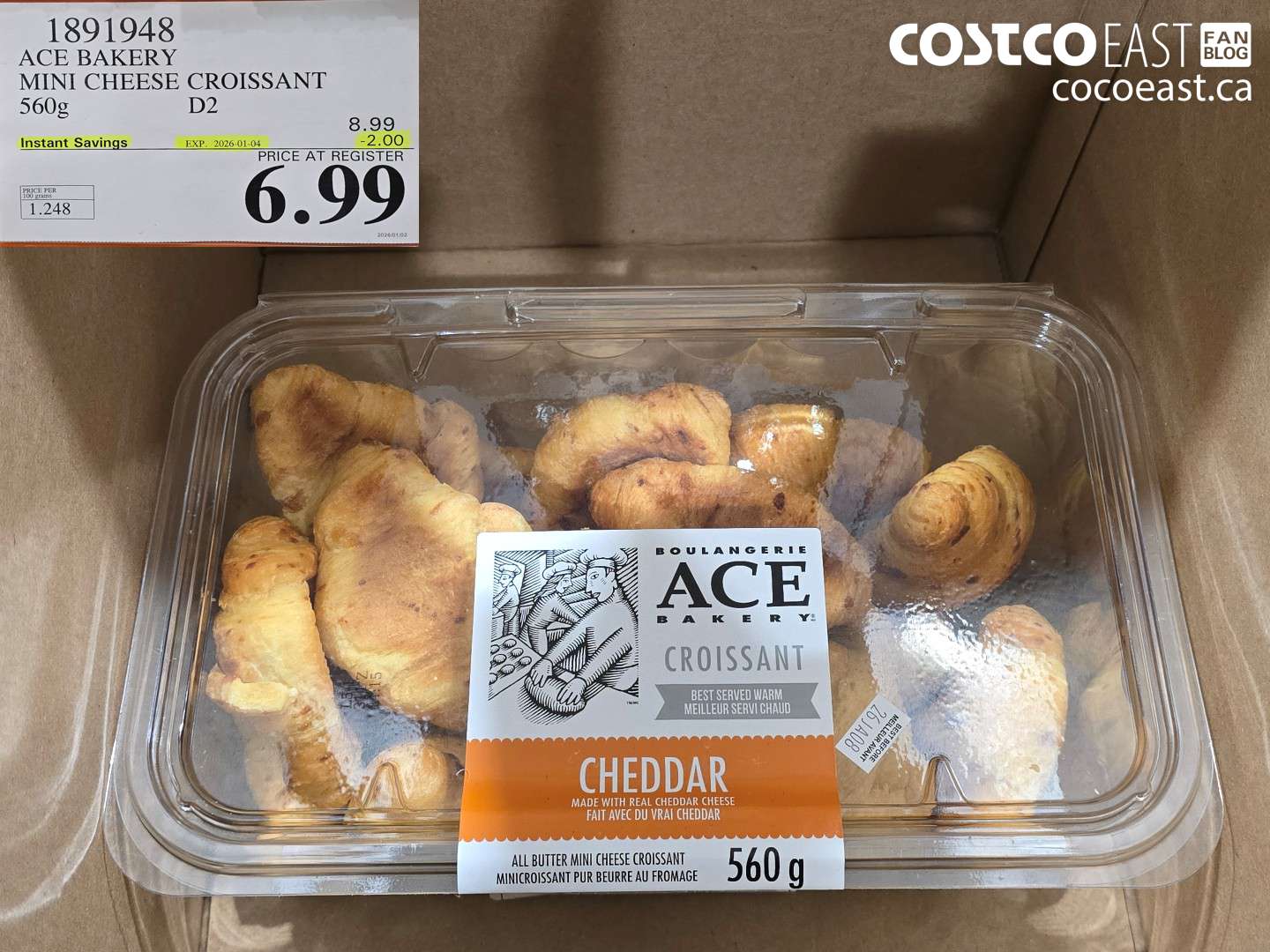 1891948 ACE BAKERY MINI CHEESE CROISSANT 560 G ($2.00 INSTANT SAVINGS EXPIRES ON 2026-01-04) $6.99