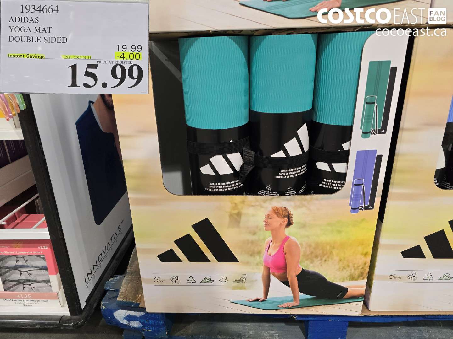 1934664 ADIDAS YOGA MAT DOUBLE SIDED ($4.00 INSTANT SAVINGS EXPIRES ON 2026-01-11) $15.99