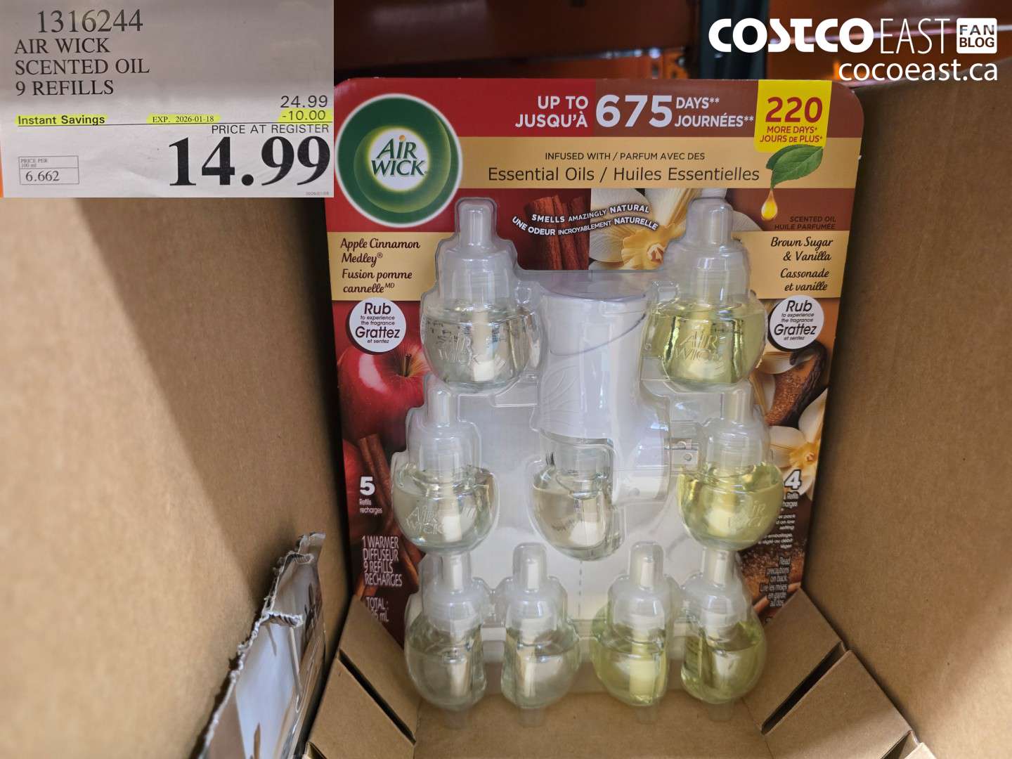 1316244 AIR WICK SCENTED OIL 9 REFILLS ($10.00 INSTANT SAVINGS EXPIRES ON 2026-01-18) $14.99