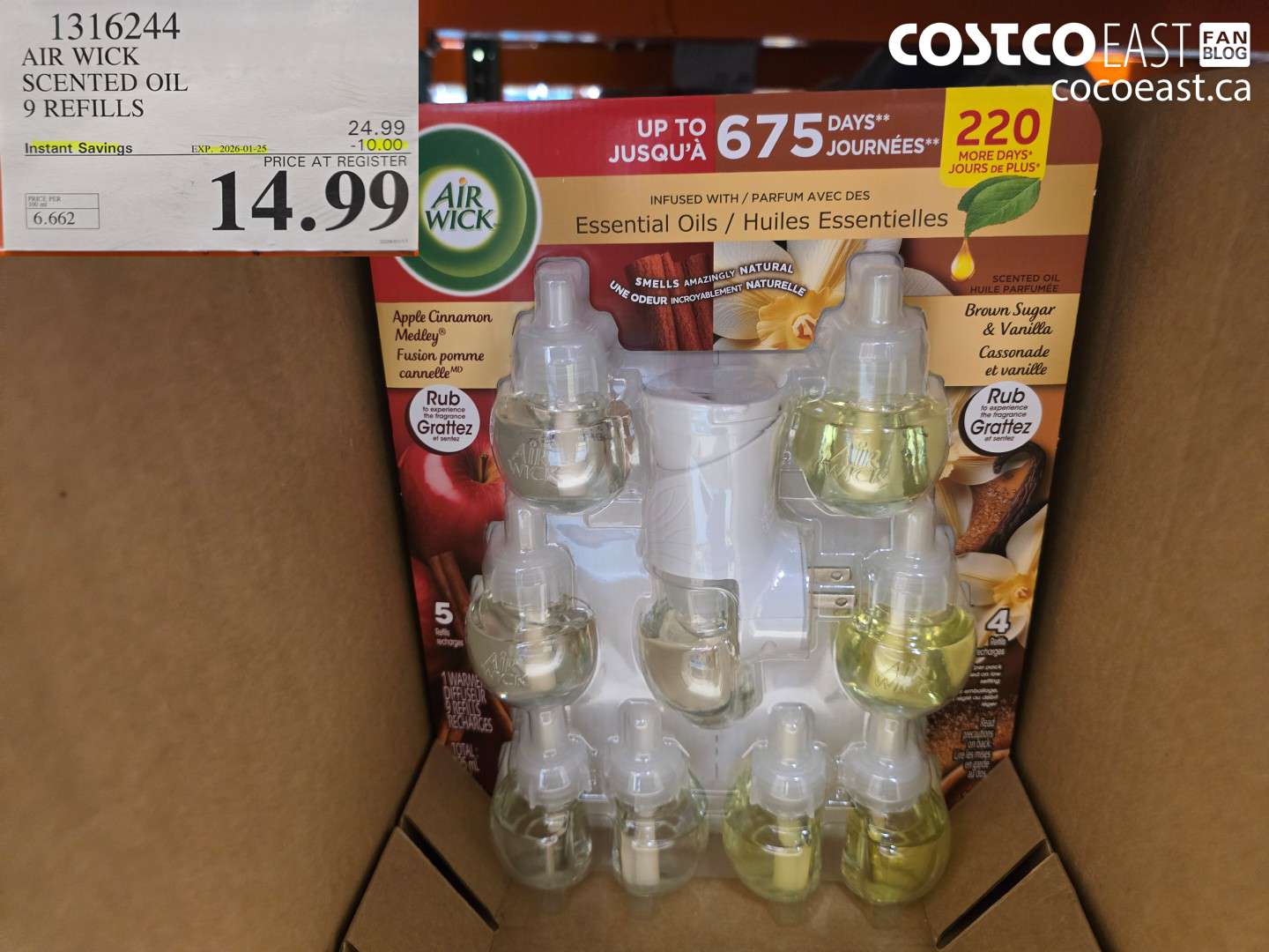 1316244 AIR WICK SCENTED OIL 9 REFILLS ($10.00 INSTANT SAVINGS EXPIRES ON 2026-01-25) $14.99